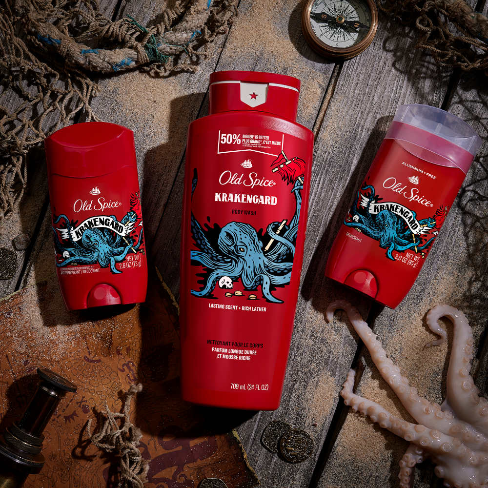 Old Spice Body Wash for Men, 24/7 Shower Clean, Krakengard, 24oz